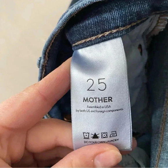 Mother Jeans The Looker The Missing Hour Dark Wash Skinny Jeans Size 25 - Picture 8 of 9